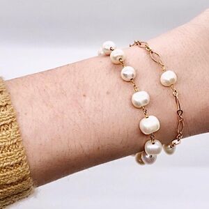 HighMaintenanceHippie Authentic Saltwater Pearl Bracelet (Gold)
